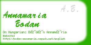annamaria bodan business card
